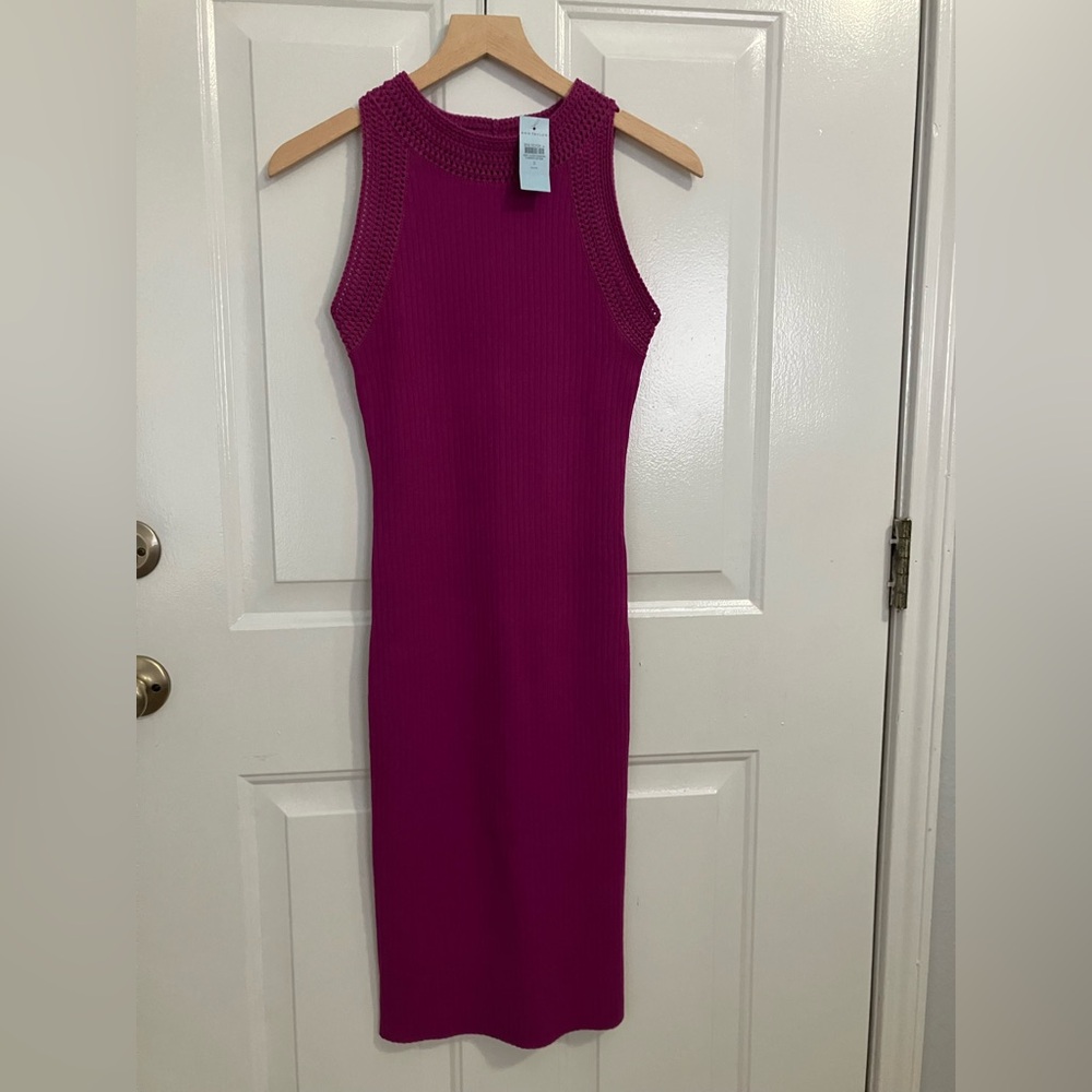 Ann Taylor-ribbed knit dress 
Crochet collar